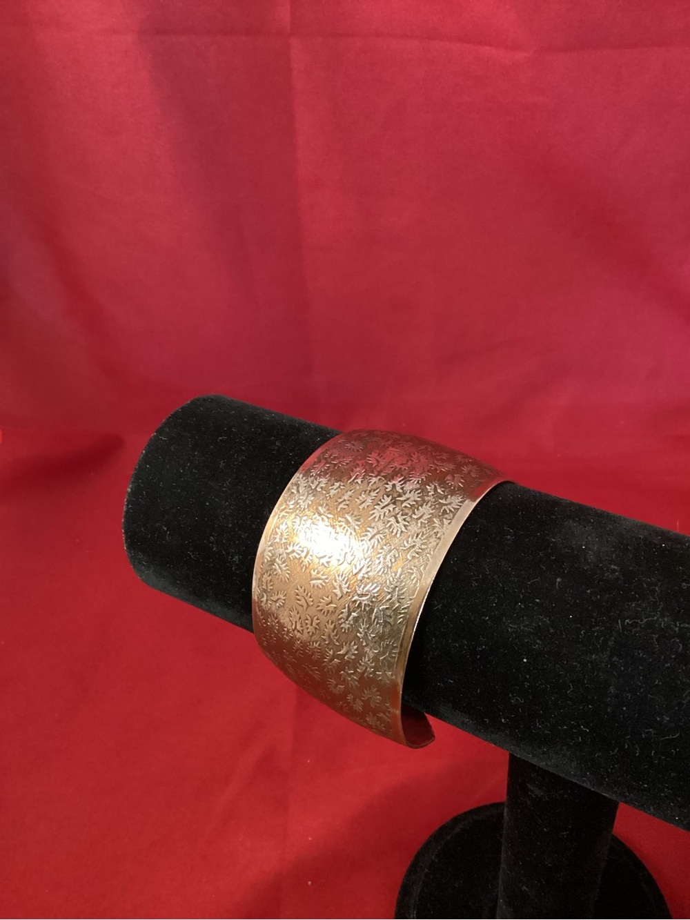 Textured Genuine Copper Wide Cuff Bracelet
